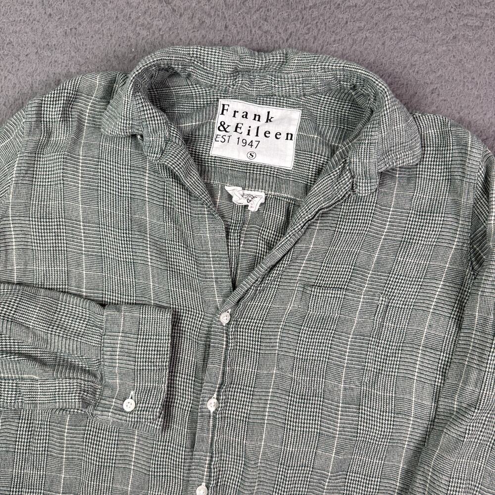 Frank & Eileen Barry Shirt Womens S Green Glen Plaid Check Button Up Long Sleeve
